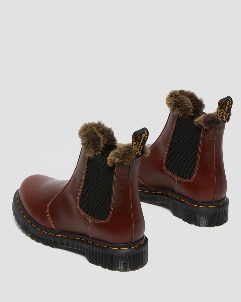 Botas de Invierno Dr Martens 2976 Leonore Faux Fur Forro Mujer Marrom | MX 503RVD